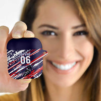 Personalized Patriotic Motocross AirPods Case with USA Flag Colors – Dirt Bike Racing Design - Wonder Print Shop
