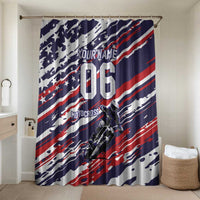 Personalized Patriotic Motocross Bathroom Set with USA Flag Colors – Dirt Bike Racing Design - Wonder Print Shop