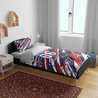 Personalized Patriotic Motocross Bedding Set with USA Flag Colors – Dirt Bike Racing Design - Wonder Print Shop
