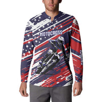 Personalized Patriotic Motocross Button Sweatshirt with USA Flag Colors – Dirt Bike Racing Design - Wonder Print Shop