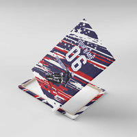 Personalized Patriotic Motocross Canvas Wall Art with USA Flag Colors – Dirt Bike Racing Design - Wonder Print Shop