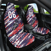Personalized Patriotic Motocross Car Seat Cover with USA Flag Colors – Dirt Bike Racing Design - Wonder Print Shop