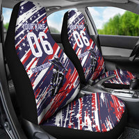 Personalized Patriotic Motocross Car Seat Cover with USA Flag Colors – Dirt Bike Racing Design - Wonder Print Shop