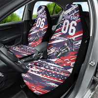 Personalized Patriotic Motocross Car Seat Cover with USA Flag Colors – Dirt Bike Racing Design - Wonder Print Shop