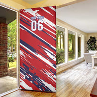 Personalized Patriotic Motocross Door Cover with USA Flag Colors – Dirt Bike Racing Design - Wonder Print Shop