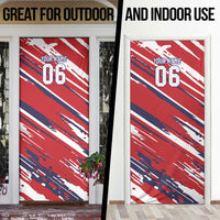 Personalized Patriotic Motocross Door Cover with USA Flag Colors – Dirt Bike Racing Design - Wonder Print Shop