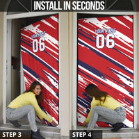 Personalized Patriotic Motocross Door Cover with USA Flag Colors – Dirt Bike Racing Design - Wonder Print Shop