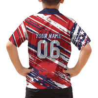 Personalized Patriotic Motocross Family Matching Long Sleeve Bodycon Dress and Hawaiian Shirt with USA Flag Colors – Dirt Bike Racing Design - Wonder Print Shop