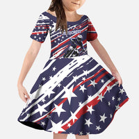 Personalized Patriotic Motocross Family Matching Long Sleeve Bodycon Dress and Hawaiian Shirt with USA Flag Colors – Dirt Bike Racing Design - Wonder Print Shop