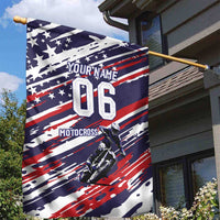 Personalized Patriotic Motocross Garden Flag with USA Flag Colors – Dirt Bike Racing Design - Wonder Print Shop