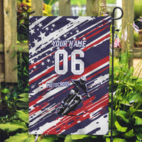 Personalized Patriotic Motocross Garden Flag with USA Flag Colors – Dirt Bike Racing Design - Wonder Print Shop