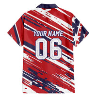 Personalized Patriotic Motocross Hawaiian Shirt with USA Flag Colors – Dirt Bike Racing Design - Wonder Print Shop