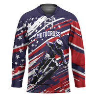 Personalized Patriotic Motocross Hockey Jersey with USA Flag Colors – Dirt Bike Racing Design - Wonder Print Shop