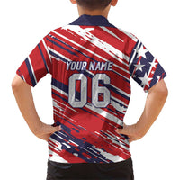 Personalized Patriotic Motocross Kid Hawaiian Shirt with USA Flag Colors – Dirt Bike Racing Design - Wonder Print Shop