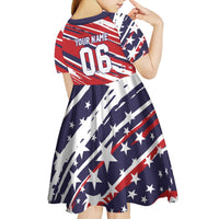 Personalized Patriotic Motocross Kid Short Sleeve Dress with USA Flag Colors – Dirt Bike Racing Design - Wonder Print Shop