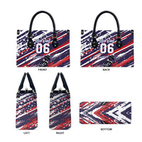 Personalized Patriotic Motocross Leather Bag with USA Flag Colors – Dirt Bike Racing Design - Wonder Print Shop