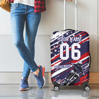 Personalized Patriotic Motocross Luggage Cover with USA Flag Colors – Dirt Bike Racing Design - Wonder Print Shop