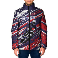 Personalized Patriotic Motocross Padded Jacket with USA Flag Colors – Dirt Bike Racing Design - Wonder Print Shop