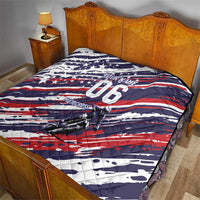 Personalized Patriotic Motocross Quilt with USA Flag Colors – Dirt Bike Racing Design - Wonder Print Shop