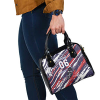 Personalized Patriotic Motocross Shoulder Handbag with USA Flag Colors – Dirt Bike Racing Design - Wonder Print Shop