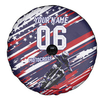Personalized Patriotic Motocross Spare Tire Cover with USA Flag Colors – Dirt Bike Racing Design - Wonder Print Shop