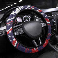 Patriotic Motocross Steering Wheel Cover with USA Flag Colors – Dirt Bike Racing Design - Wonder Print Shop