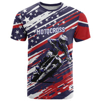 Personalized Patriotic Motocross T Shirt with USA Flag Colors – Dirt Bike Racing Design - Wonder Print Shop
