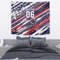Personalized Patriotic Motocross Tapestry with USA Flag Colors – Dirt Bike Racing Design - Wonder Print Shop