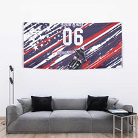 Personalized Patriotic Motocross Tapestry with USA Flag Colors – Dirt Bike Racing Design - Wonder Print Shop