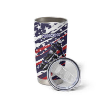 Personalized Patriotic Motocross Tumbler Cup with USA Flag Colors – Dirt Bike Racing Design - Wonder Print Shop
