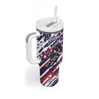 Personalized Patriotic Motocross Tumbler With Handle with USA Flag Colors – Dirt Bike Racing Design - Wonder Print Shop