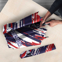 Personalized Patriotic Motocross Umbrella with USA Flag Colors – Dirt Bike Racing Design - Wonder Print Shop