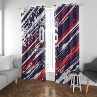 Personalized Patriotic Motocross Window Curtain with USA Flag Colors – Dirt Bike Racing Design - Wonder Print Shop
