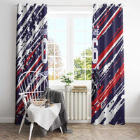 Personalized Patriotic Motocross Window Curtain with USA Flag Colors – Dirt Bike Racing Design - Wonder Print Shop