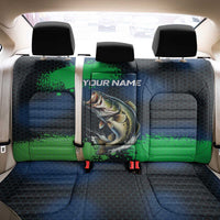 Personalized Bass Fishing Back Car Seat Cover with Jumping Fish – Green and Black Angler Design - Wonder Print Shop