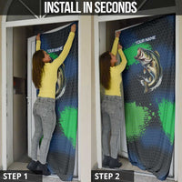 Personalized Bass Fishing Door Cover with Jumping Fish – Green and Black Angler Design - Wonder Print Shop
