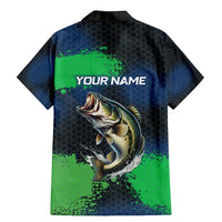Personalized Bass Fishing Family Matching Mermaid Dress and Hawaiian Shirt with Jumping Fish – Green and Black Angler Design - Wonder Print Shop