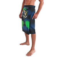 Personalized Bass Fishing Lavalava with Jumping Fish – Green and Black Angler Design - Wonder Print Shop