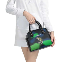 Personalized Bass Fishing Shoulder Handbag with Jumping Fish – Green and Black Angler Design - Wonder Print Shop
