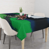 Personalized Bass Fishing Tablecloth with Jumping Fish – Green and Black Angler Design - Wonder Print Shop
