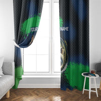Personalized Bass Fishing Window Curtain with Jumping Fish – Green and Black Angler Design - Wonder Print Shop