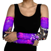 Personalized Patriotic Eagle Bowling Arm Sleeves with Purple Flames USA Flag Wings Design - Wonder Print Shop