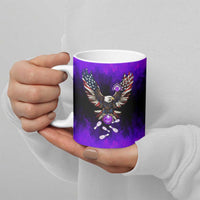 Personalized Patriotic Eagle Bowling Ceramic Mug with Purple Flames USA Flag Wings Design - Wonder Print Shop
