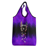 Personalized Patriotic Eagle Bowling Grocery Bag with Purple Flames USA Flag Wings Design - Wonder Print Shop
