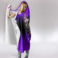 Personalized Patriotic Eagle Bowling Hooded Blanket with Purple Flames USA Flag Wings Design - Wonder Print Shop
