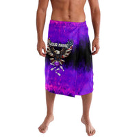 Personalized Patriotic Eagle Bowling Lavalava with Purple Flames USA Flag Wings Design - Wonder Print Shop