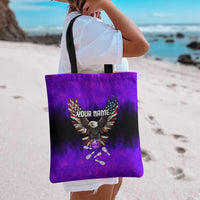 Personalized Patriotic Eagle Bowling Tote Bag with Purple Flames USA Flag Wings Design - Wonder Print Shop