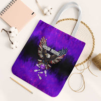 Personalized Patriotic Eagle Bowling Tote Bag with Purple Flames USA Flag Wings Design - Wonder Print Shop