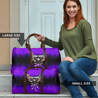 Personalized Patriotic Eagle Bowling Travel Bag with Purple Flames USA Flag Wings Design - Wonder Print Shop