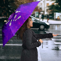 Personalized Patriotic Eagle Bowling Umbrella with Purple Flames USA Flag Wings Design - Wonder Print Shop